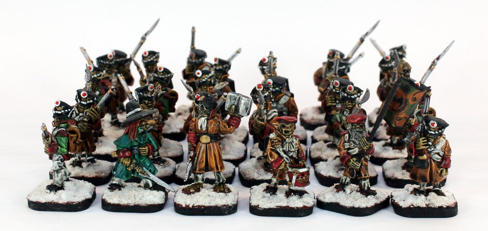 PTD 55508-U Zombie Line Infantry (28): Pro Painted Undead Unit (1st Choice)