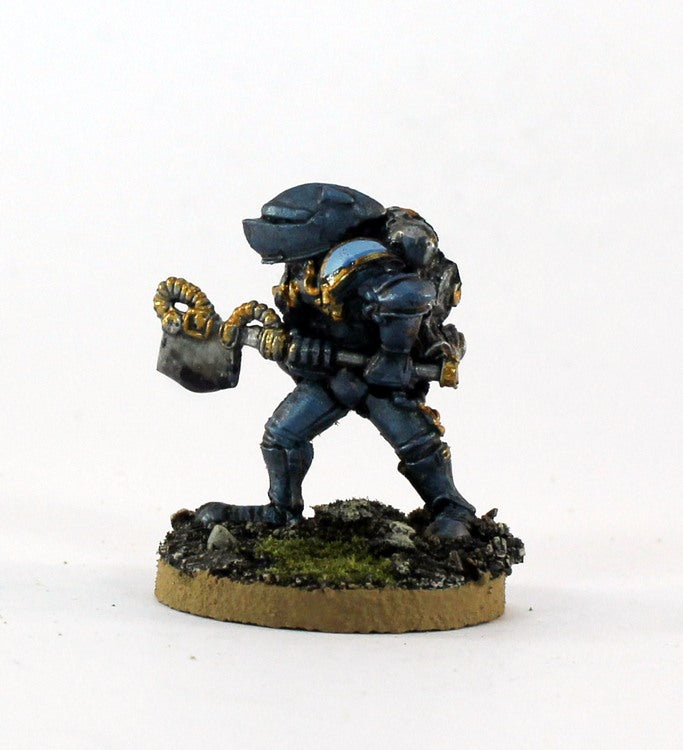 PTD IA071 Retained Knight with Roaz Axe - Blue Armour (1)