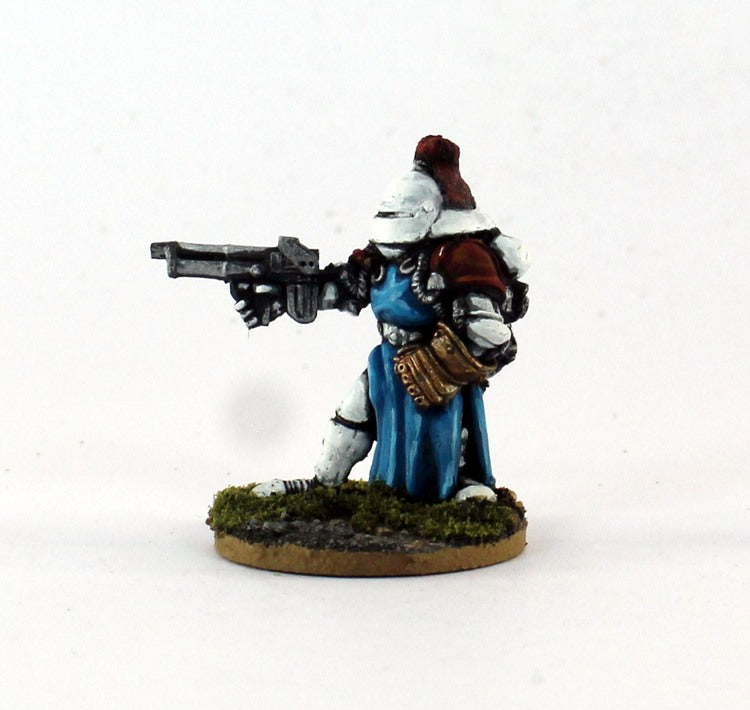 PTD IA074 Retained Knight Errant with Impact Fist - White Armour with Bright Blue Cloak  (1)