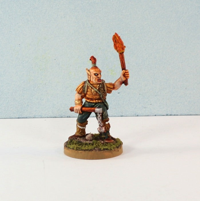 PTD FL13-03: Half Orc with lit torch and flail