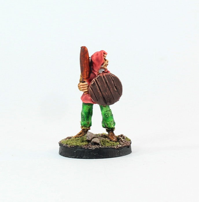 PTD FL16-01: Peasant in hood with Wooden Club and Shield