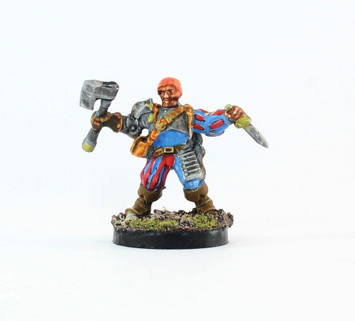 PTD FL30-04: Cullen the Hireling partially armoured with Axe and Dagger, standing