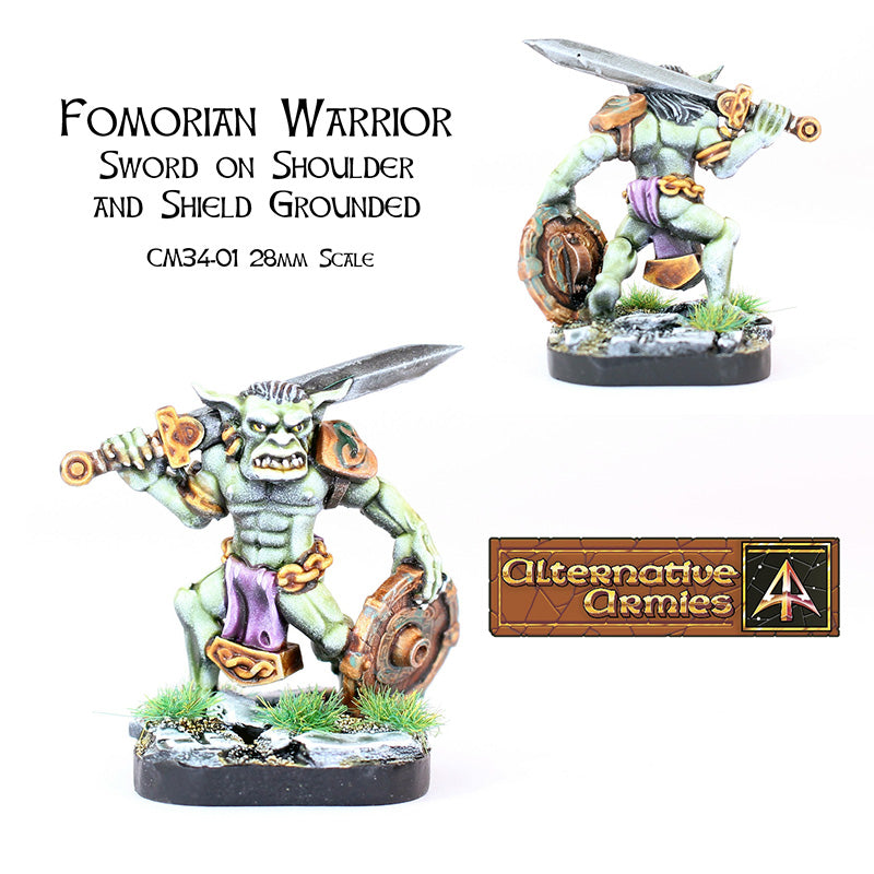 CM34-01 Fomorian Warrior sword shouldered grounded shield