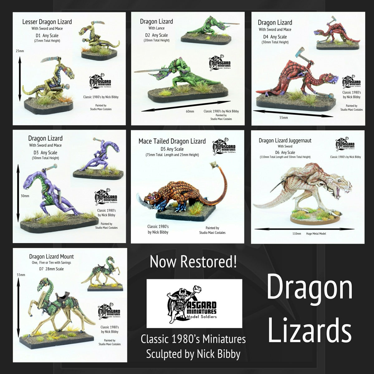 D0 Dragon Lizard Set (D1 to D7) with Saving