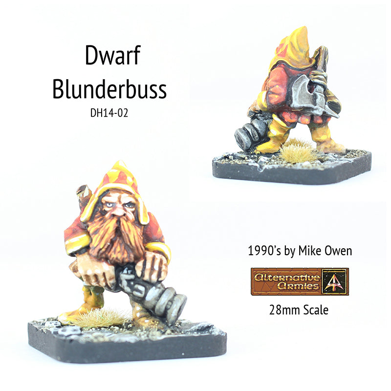 DH14-02 Dwarf with Blunderbuss and slung Axe