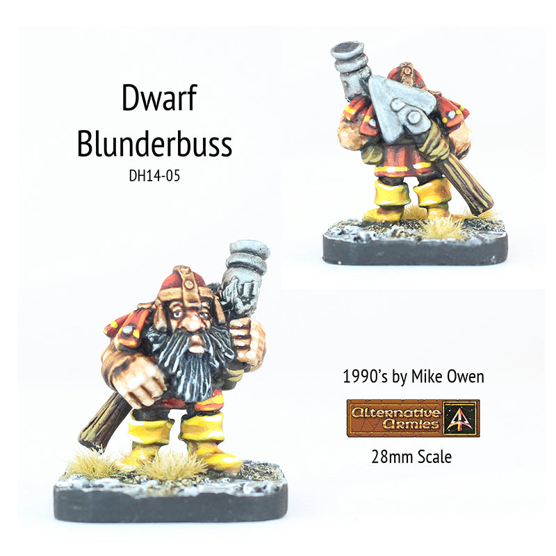 DH14-05 Dwarf with Blunderbuss and slung Spade