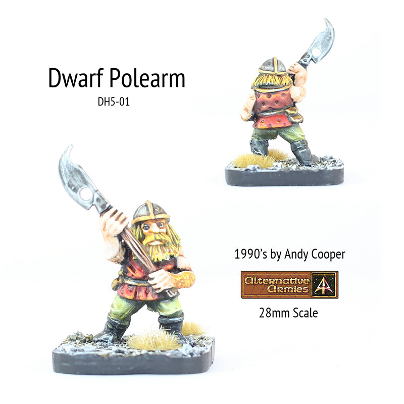DH5-01 Dwarf with Polearm in leather jerkin