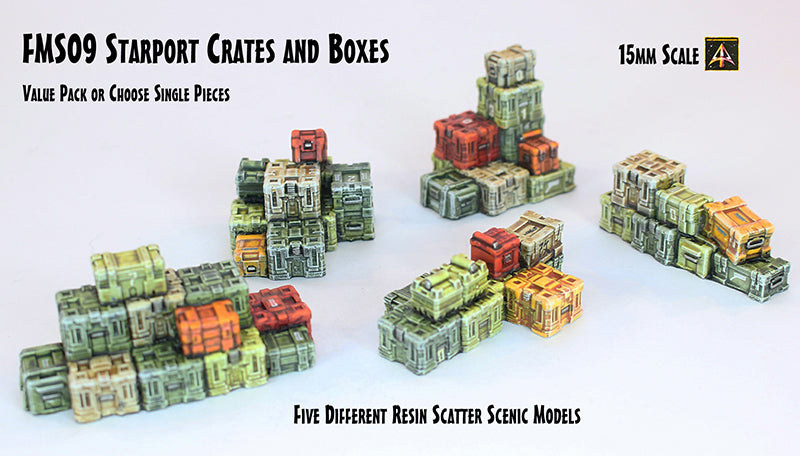 FMS09 Starport Crates and Boxes (Set of Five Pieces or Singles)