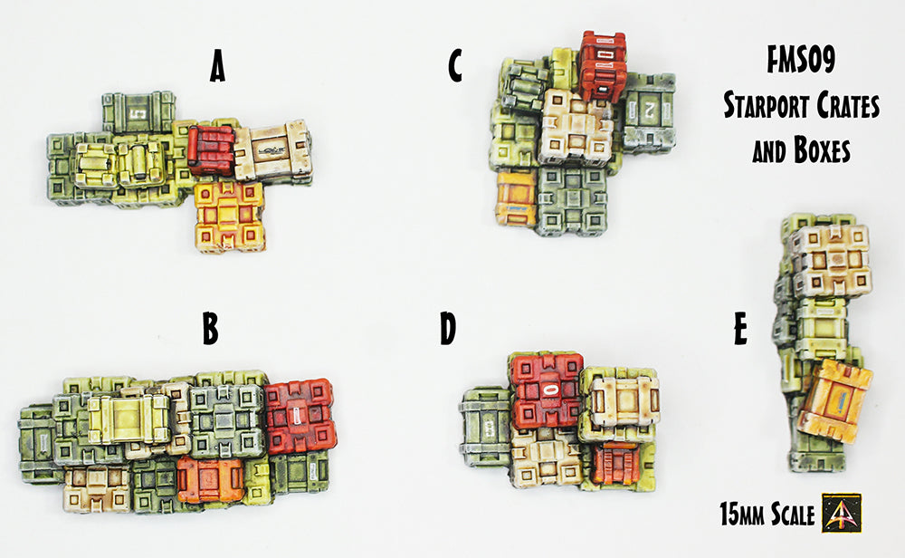 FMS09 Starport Crates and Boxes (Set of Five Pieces or Singles)