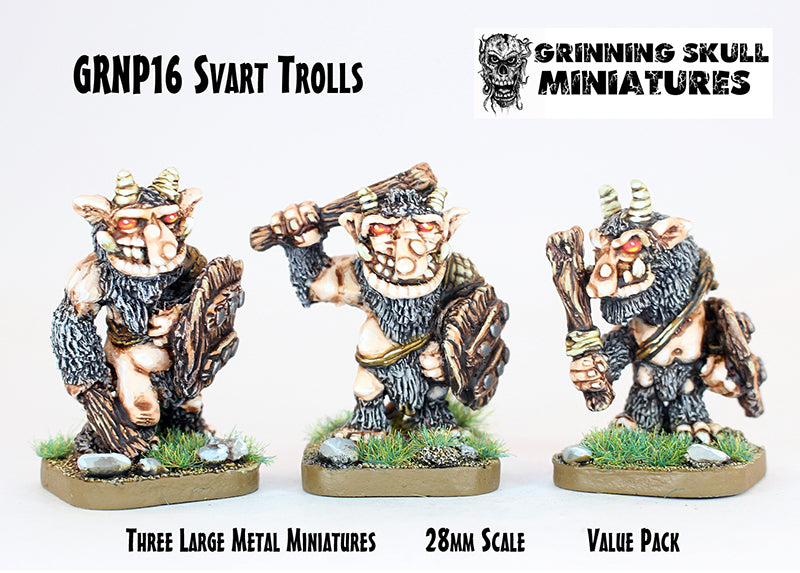 GRNP16 Svart Trolls (Value Pack with Saving) (3 Large Metal Miniatures)