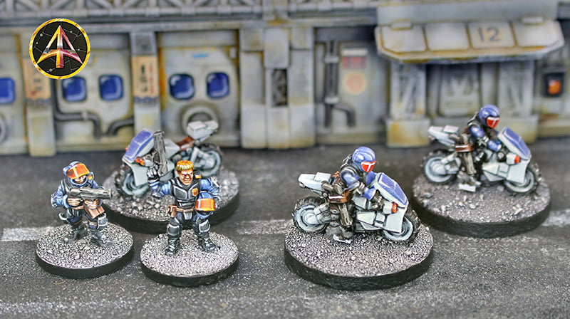 HOF203 Omni Cop Dismounted Bike and Bikers