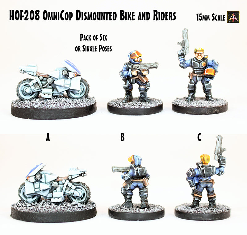 HOF203 Omni Cop Dismounted Bike and Bikers