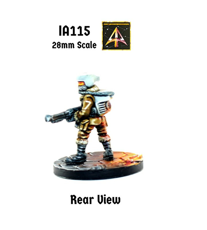 IA115 PM Trooper standing with Moth Rifle