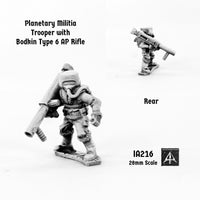 IA216 Planetary Militia Trooper advancing with Bodkin AP