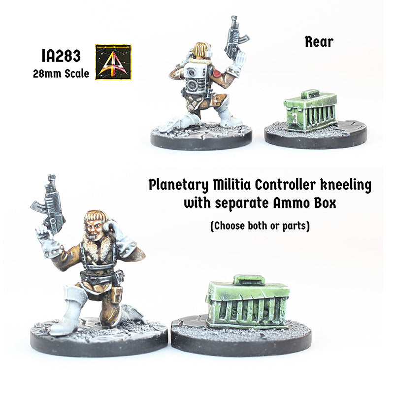IA283 Planetary Militia Controller kneeling with Ammo Box (Both or Singles)