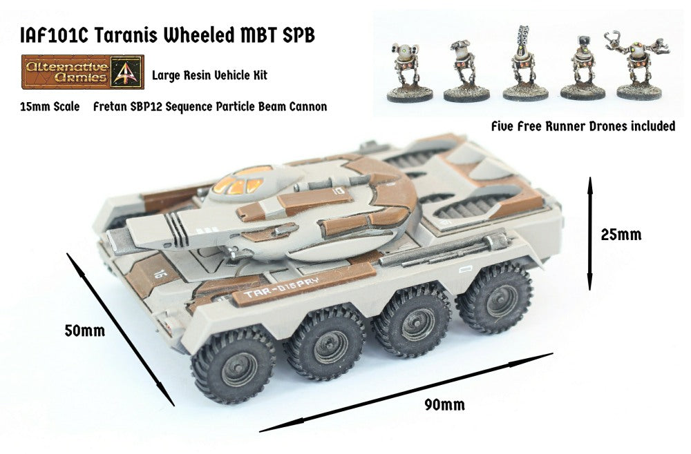 IAF101C Taranis Wheeled MBT SPB Energy Turret (Super Heavy) - Free Pack of Drones included