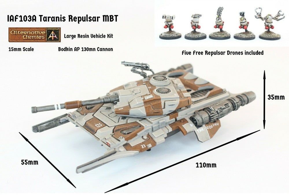 IAF103A Taranis Repulsar MBT Cannon Turret (Super Heavy) - Free Pack of Drones included