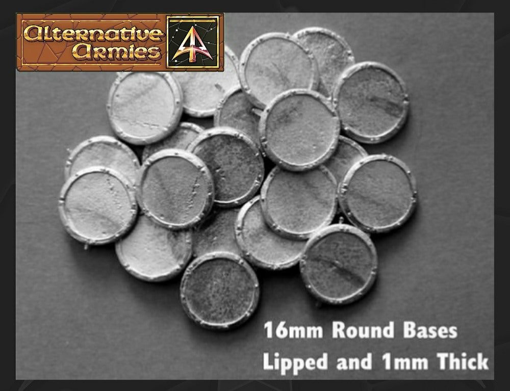 LBA8 16mm Round Lipped Thin Bases - Buy More and Save More (20 to 500 bases)