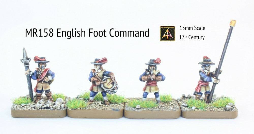 MR158 English Foot Command 17thC (Four or Singles)