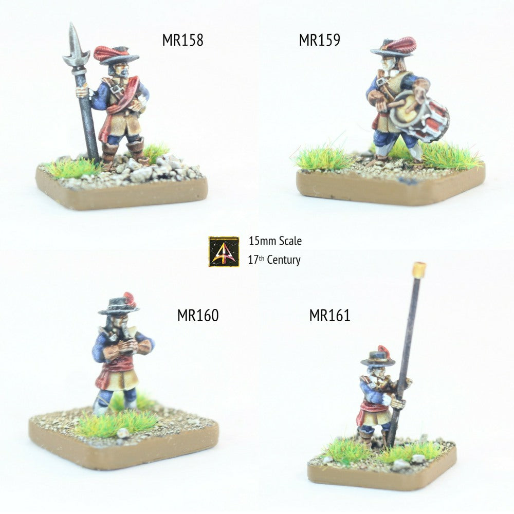 MR158 English Foot Command 17thC (Four or Singles)