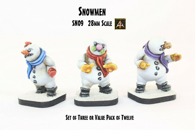 SN09 Snowmen (28mm scale) (3 Pack or Value Set of 12 with Saving)
