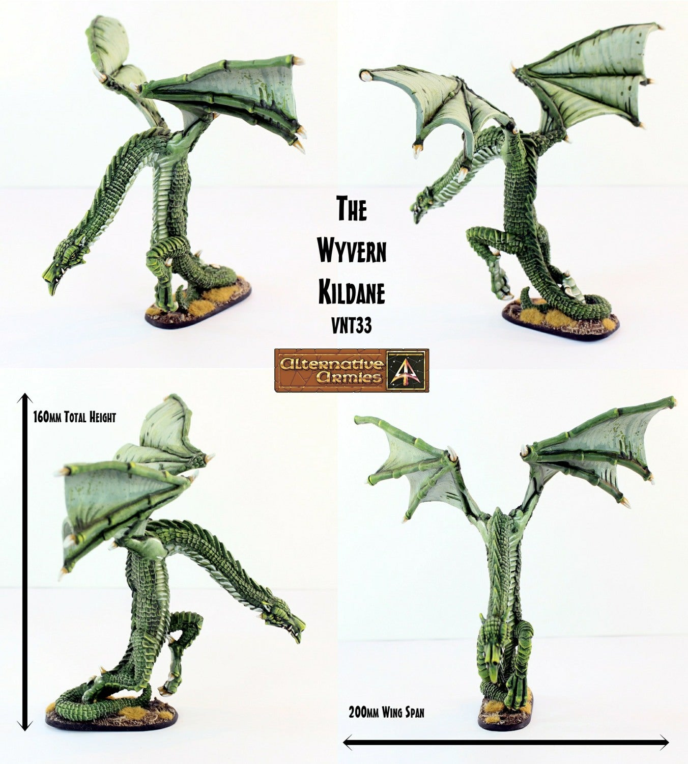VNT33 The Wyvern Kildane - 200mm wingspan with free 28mm Human Knight!