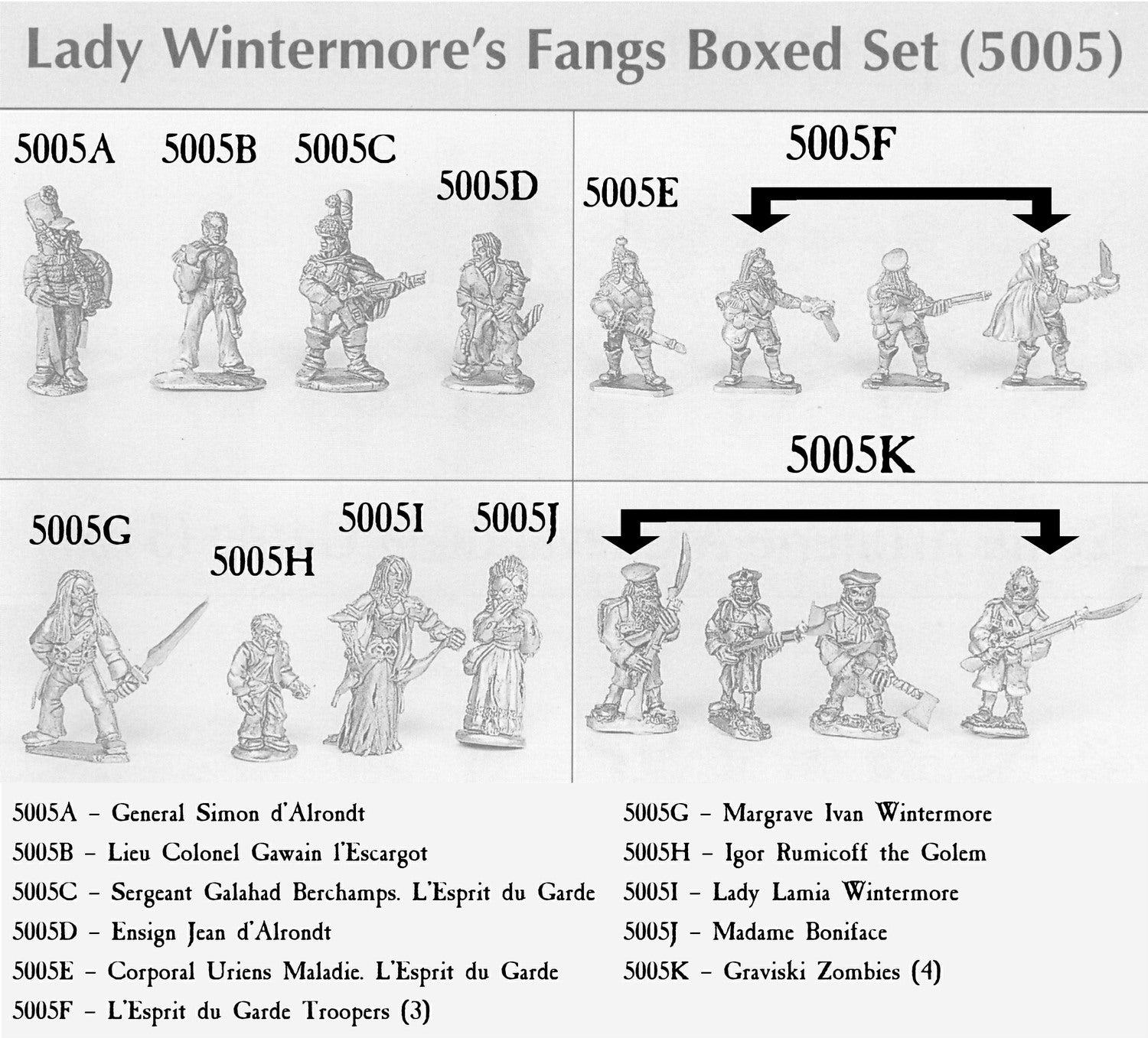 5005 Lady Wintermores Fangs (Single Choice or Full Set)