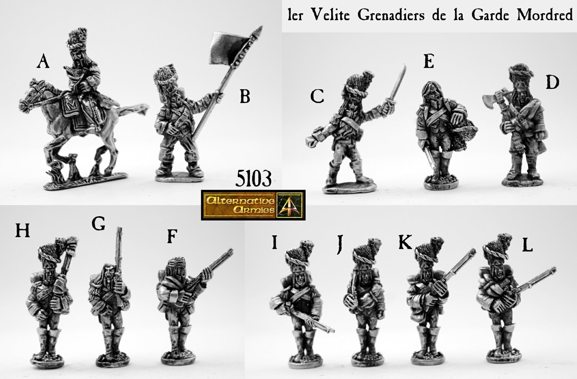 5103 1er Velite Grenadiers de la Garde Mordred - Full Set or Choose your Miniatures