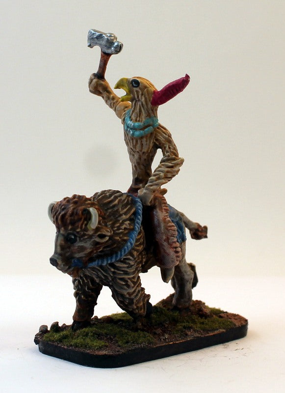 PTD 7124 Phree Bison Rider Brave with Axe Raised
