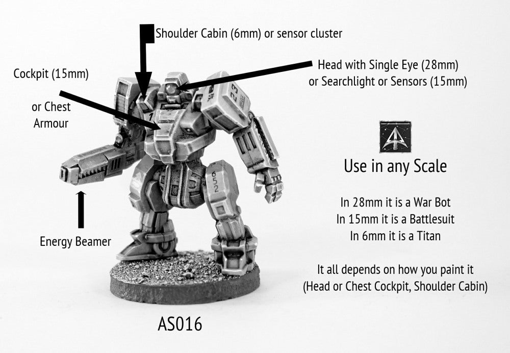 AS016 War Bot with Energy Beamer (40mm tall)