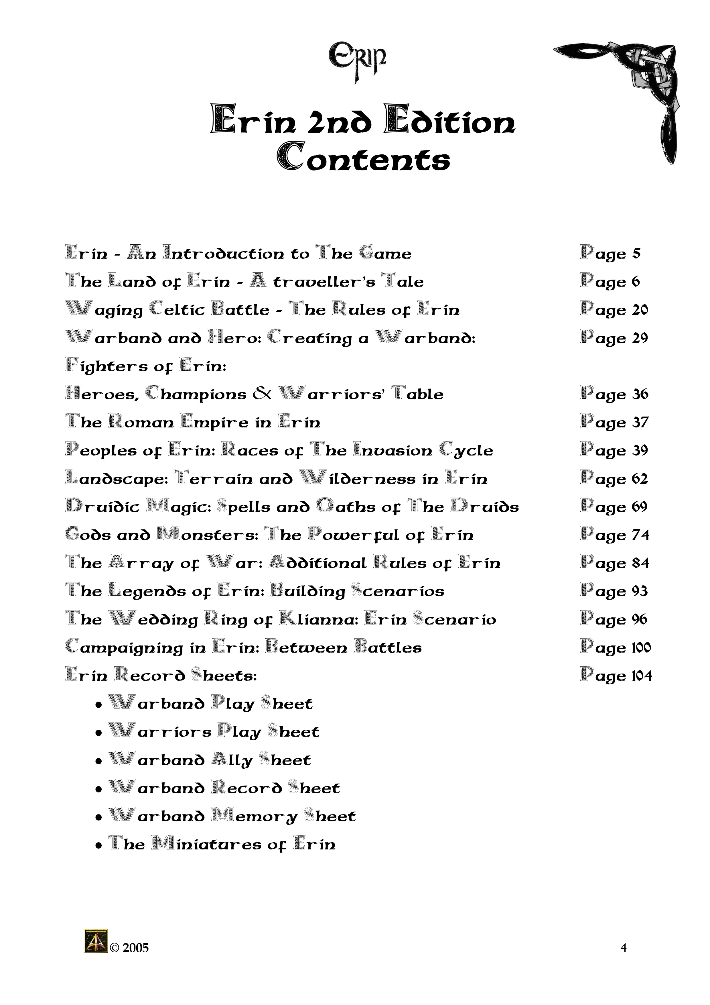 Erin Rule Book 2nd Edition (2005) - Paid Digital Download