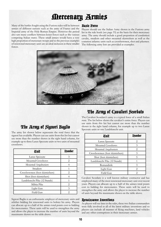 Furioso - The Italian Wars Supplement - Paid Digital Download