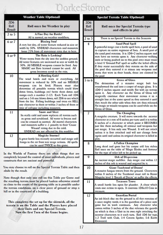 DarkeStorme Fantasy Skirmish Rules - Digital Paid Download