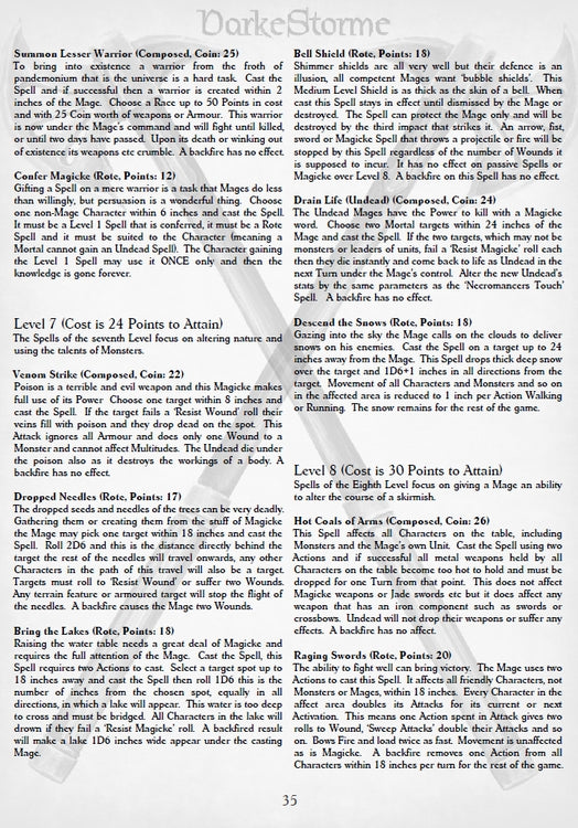 DarkeStorme Fantasy Skirmish - Wargame Rules