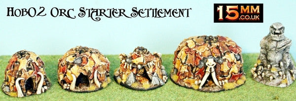 HOB2 15mm Orc Starter Saver Settlement (5 Buildings)
