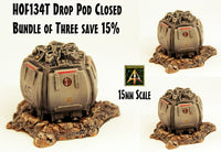HOF134T Drop Pod Closed -  Bundle of three save 15%