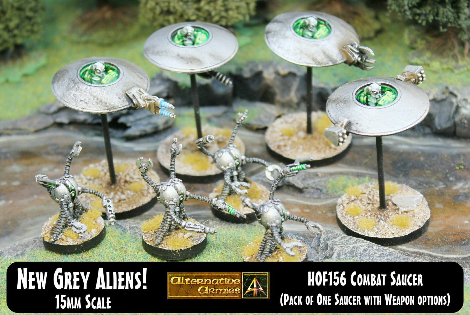 HOF156 Grey Alien Combat Saucer (Kit with Five Weapon loads)