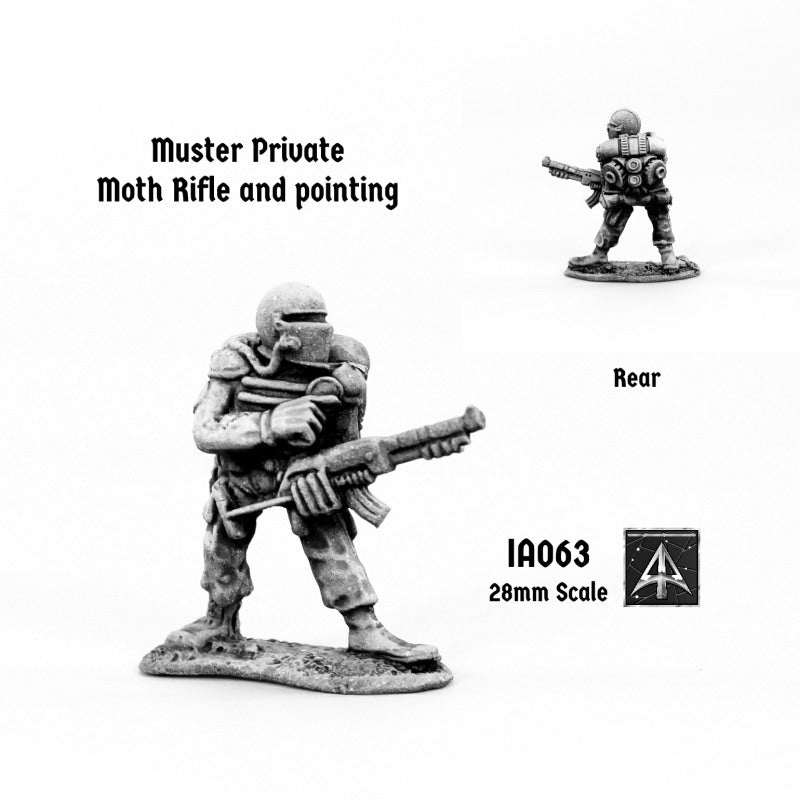 IA063 Muster Grenadier pointing, Moth Rifle