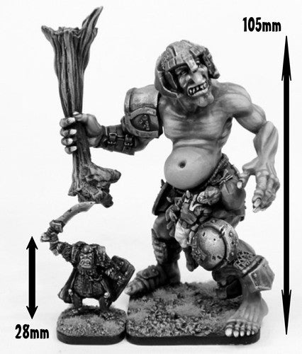 OH31 Durzum Dwarf Killer - Giant Troll (100mm tall) with free Orc Warrior!