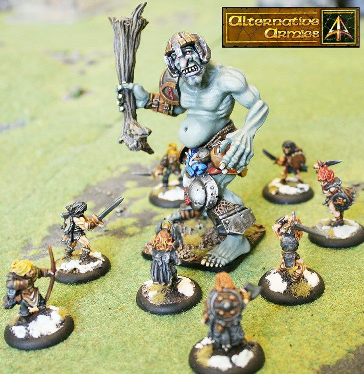 OH31 Durzum Dwarf Killer - Giant Troll (100mm tall) with free Orc Warrior!