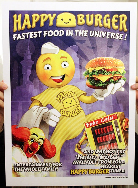 POSTER PRINT -  PIA006 Eat at Happy Burger