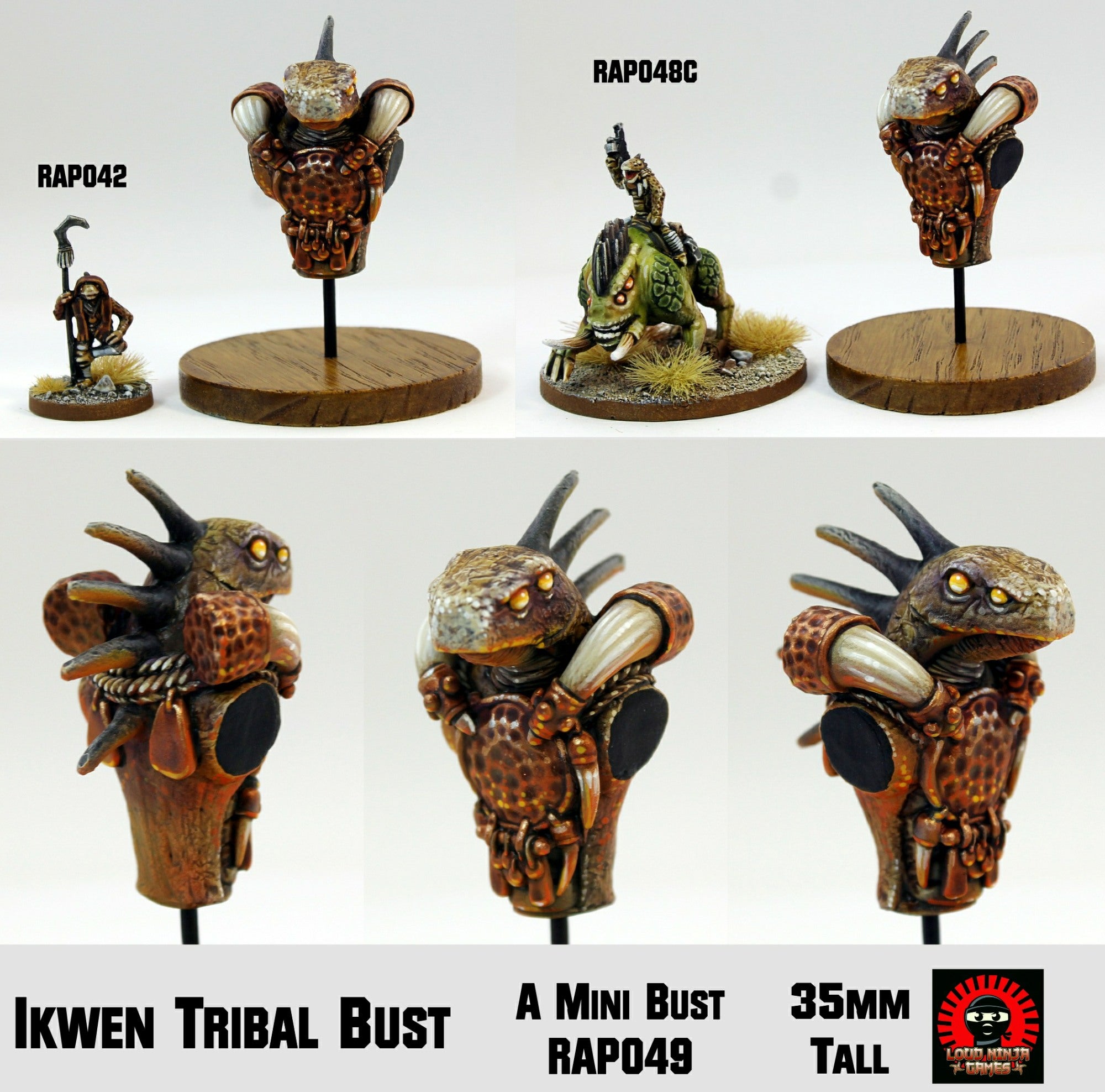 RAP049 Ikwen Tribal Warrior Mini Bust
