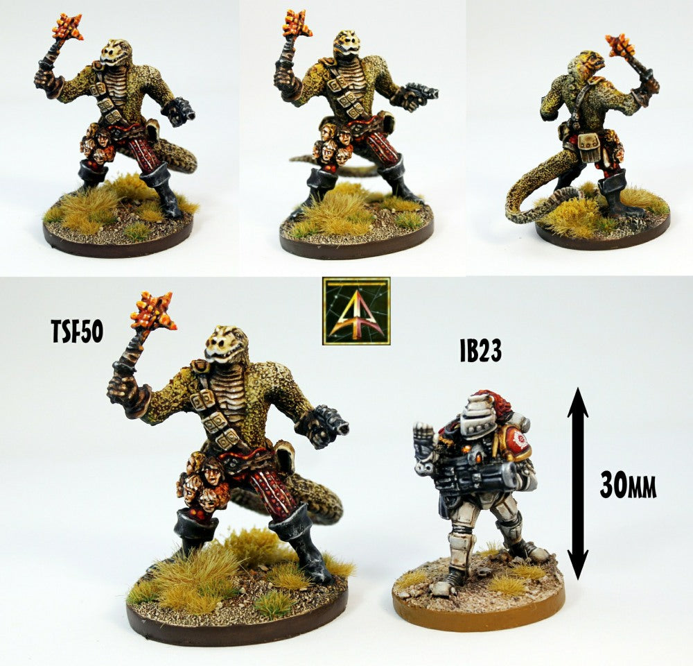 TSF50 Thulg bounty Hunter with heavy gyro bolt pistol and power mace