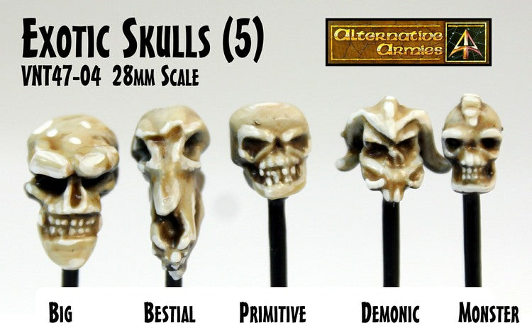 VNT47-04 Exotic Skulls (5) (One Sprue or Bundle of Ten with saving)