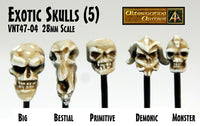 VNT47-04 Exotic Skulls (5) (One Sprue or Bundle of Ten with saving)