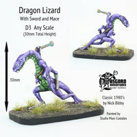 D3 Dragon Lizard with Sword and Mace