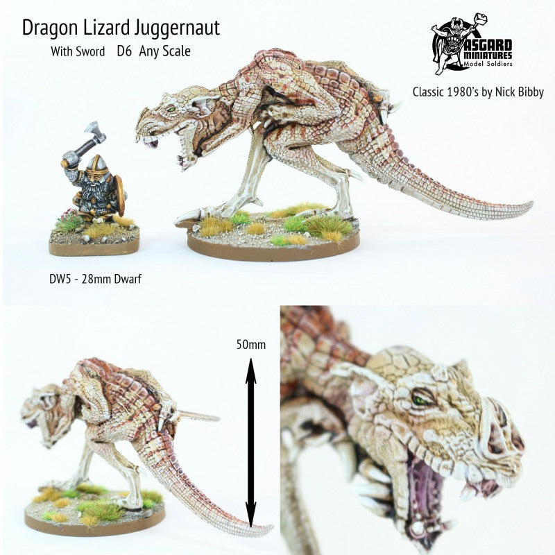 D6 Dragon Lizard Juggernaut (Huge Metal Model 110mm total length)