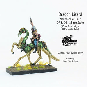 D7 Dragon Lizard Mount with D8 Human Rider or Rider D8 alone