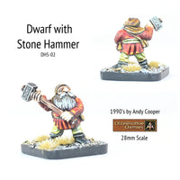 DH5-02 Dwarf with hood wielding stone headed Hammer