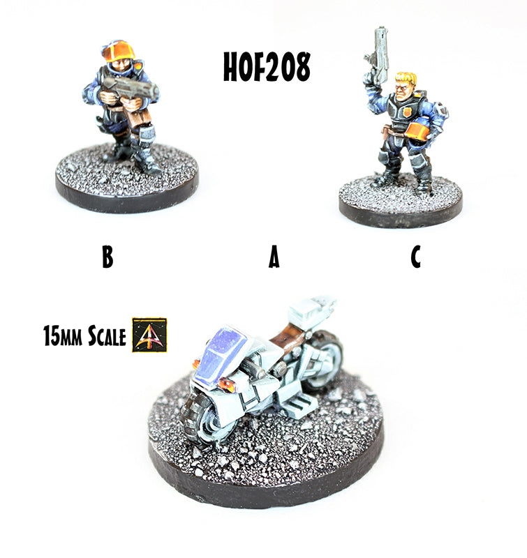 HOF203 Omni Cop Dismounted Bike and Bikers